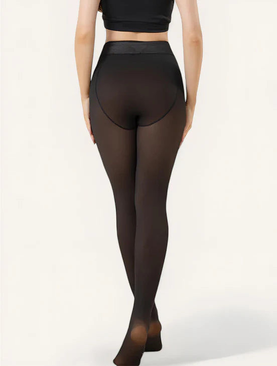 Cozy Fleece Tights - Fake Translucent