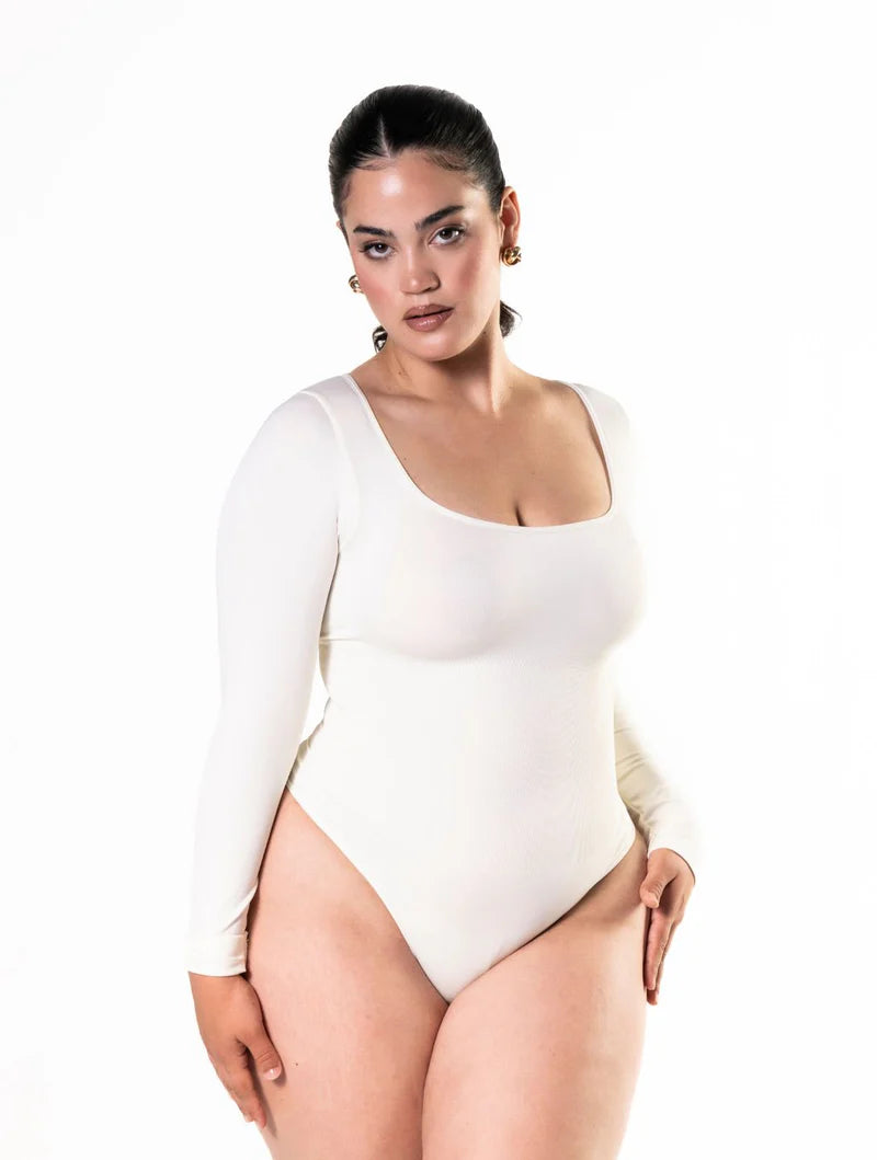 Long Sleeve Thong Shapewear Bodysuit