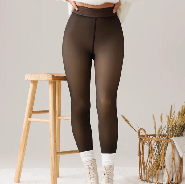 Cozy Fleece Tights - Fake Translucent